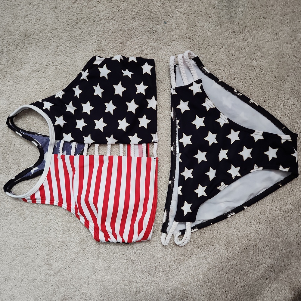 Red White and blue American Flag Bikini